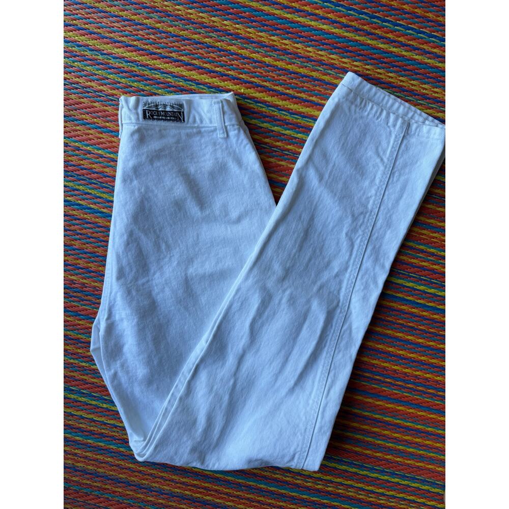 Vintage Rocky Mountain White Denim Jeans, 32x36 (No Back Pockets)